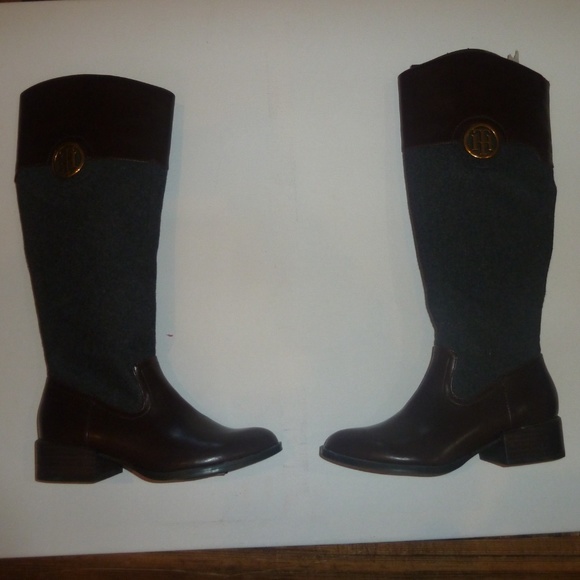 Tommy Hilfiger Brown Tall Riding Boots 6 New - Picture 2 of 6